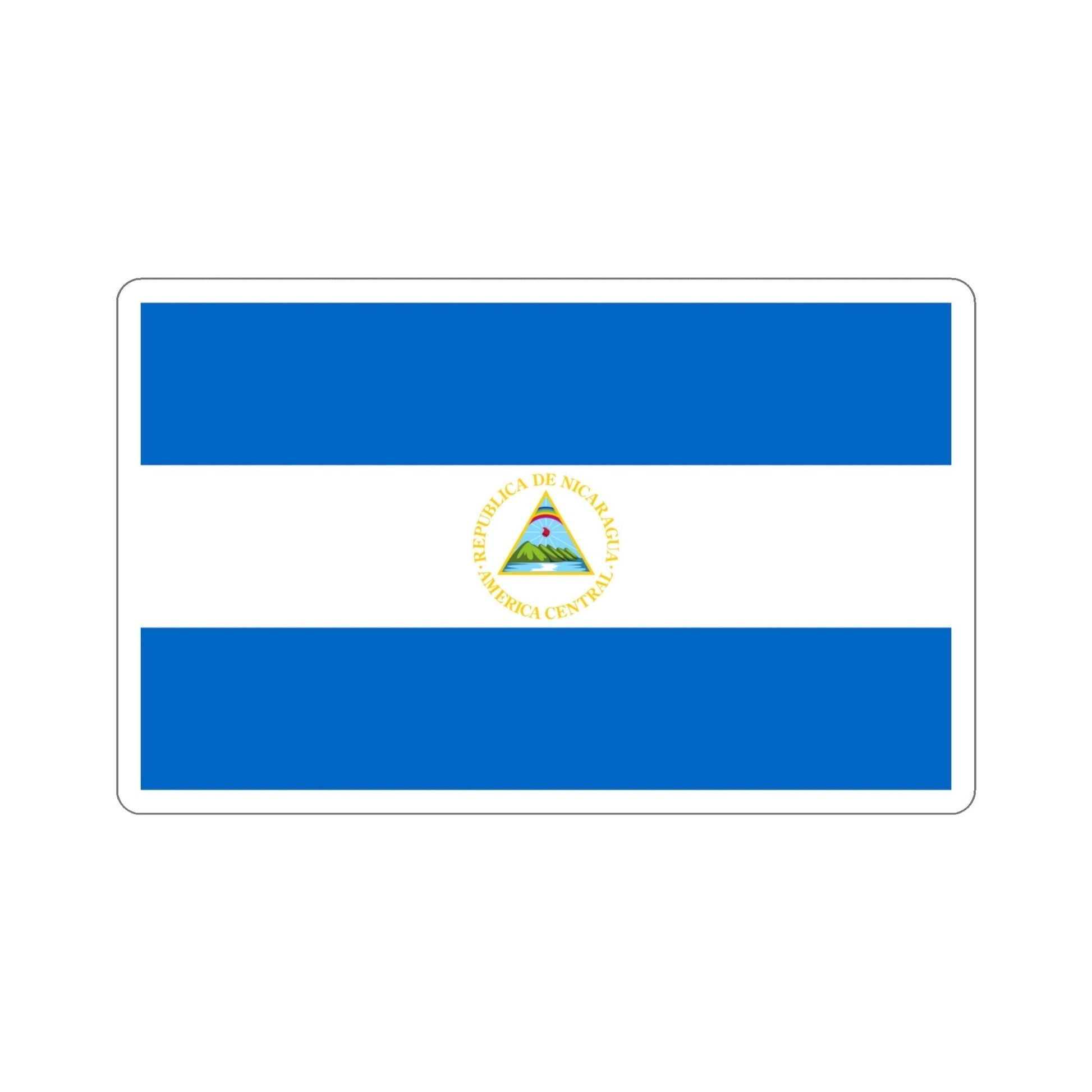 Flag of Nicaragua (1908–1971) STICKER Vinyl Die-Cut Decal-4 Inch-The Sticker Space