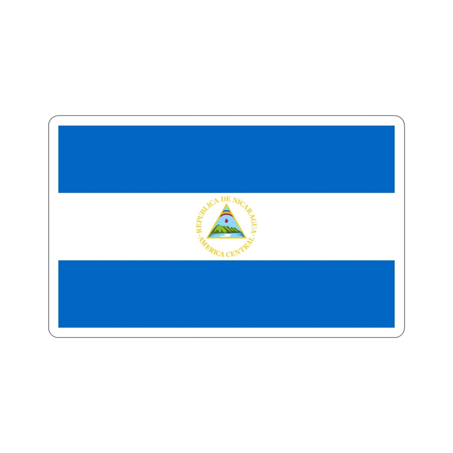 Flag of Nicaragua (1908–1971) STICKER Vinyl Die-Cut Decal-5 Inch-The Sticker Space