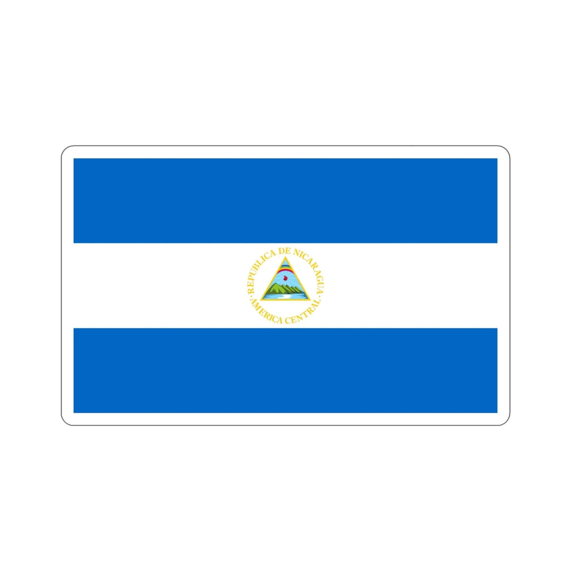 Flag of Nicaragua (1908–1971) STICKER Vinyl Die-Cut Decal-5 Inch-The Sticker Space