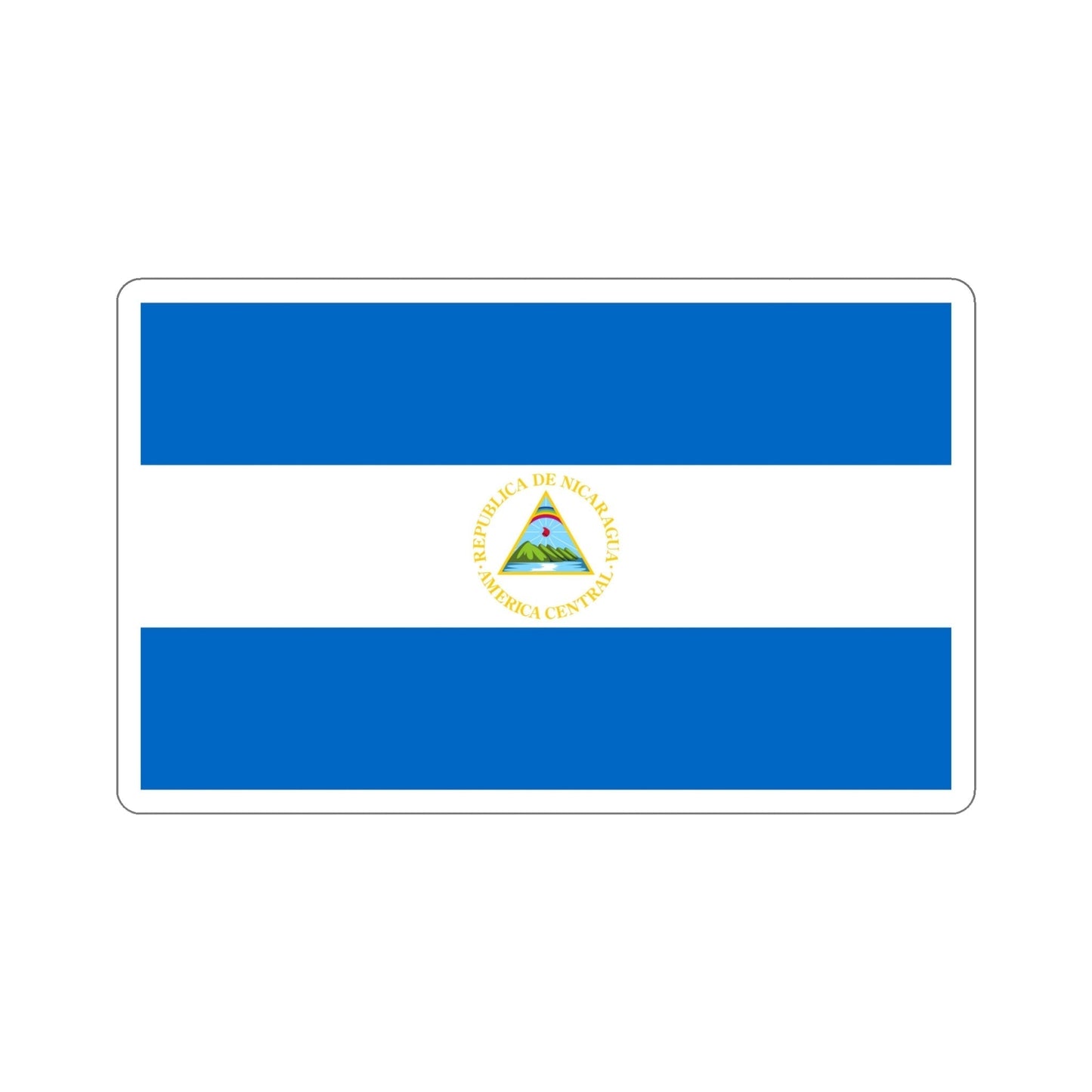 Flag of Nicaragua (1908–1971) STICKER Vinyl Die-Cut Decal-6 Inch-The Sticker Space