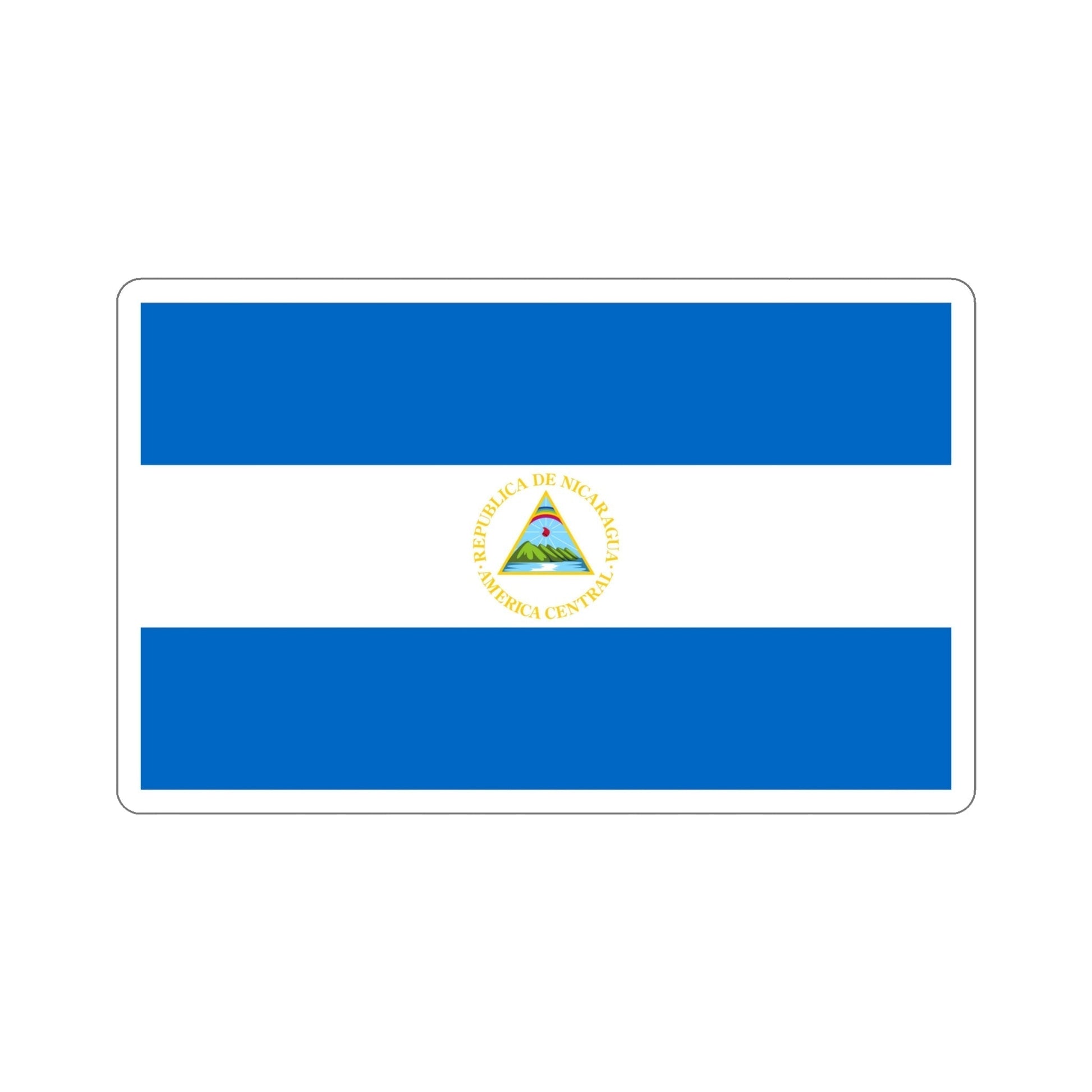 Flag of Nicaragua (1908–1971) STICKER Vinyl Die-Cut Decal-6 Inch-The Sticker Space