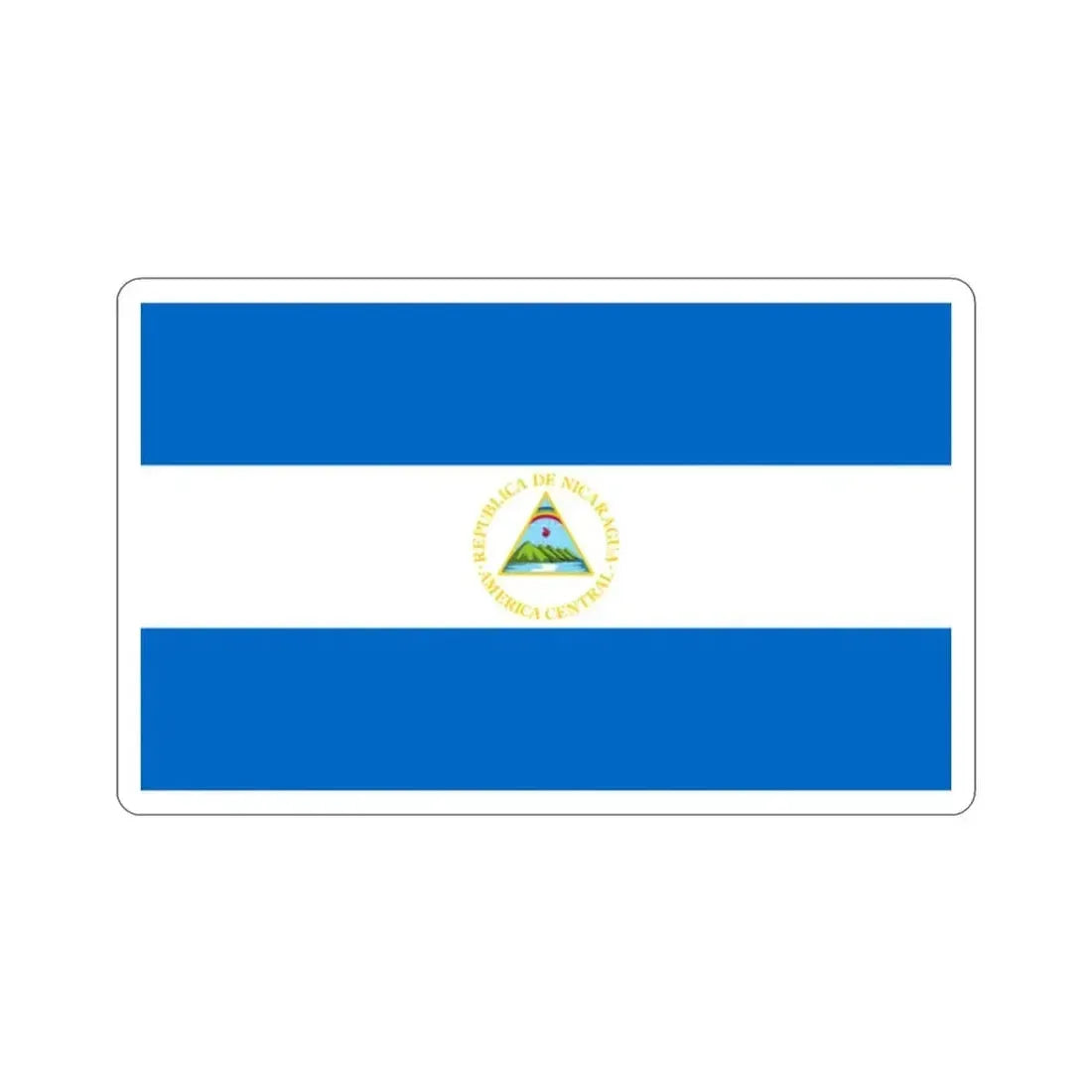 Flag of Nicaragua (1908–1971) STICKER Vinyl Die-Cut Decal 2 Inch - The Sticker Space