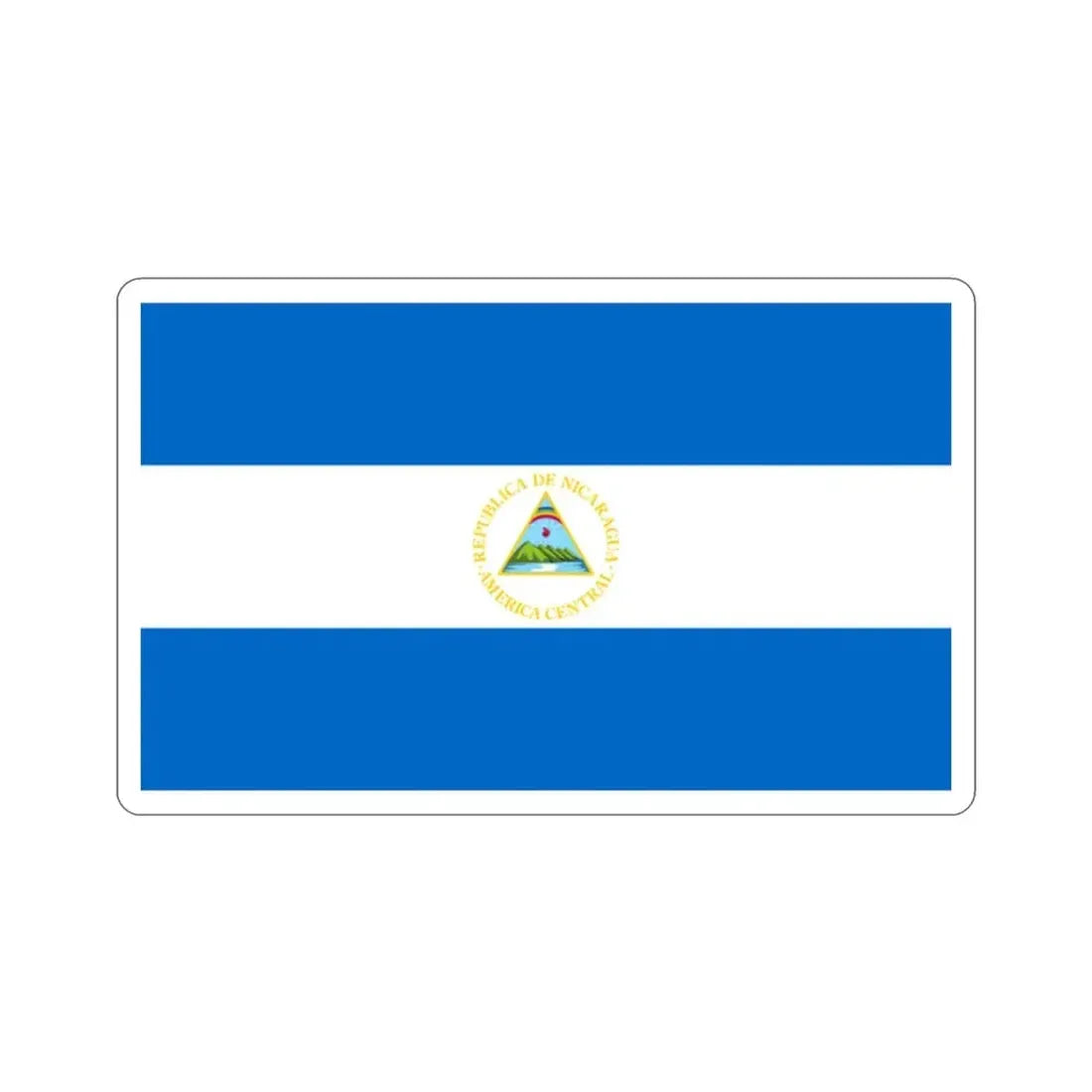 Flag of Nicaragua (1908–1971) STICKER Vinyl Die-Cut Decal 2 Inch - The Sticker Space