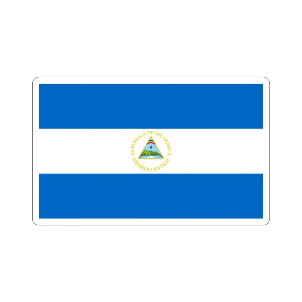 Flag of Nicaragua (1908–1971) STICKER Vinyl Die-Cut Decal 3 Inch - The Sticker Space