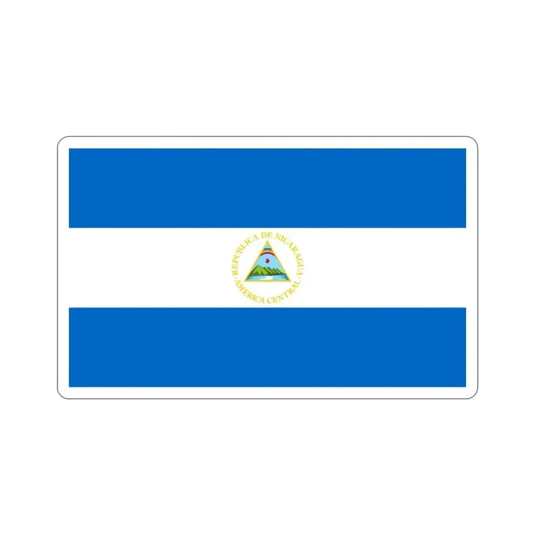 Flag of Nicaragua (1908–1971) STICKER Vinyl Die-Cut Decal 3 Inch - The Sticker Space