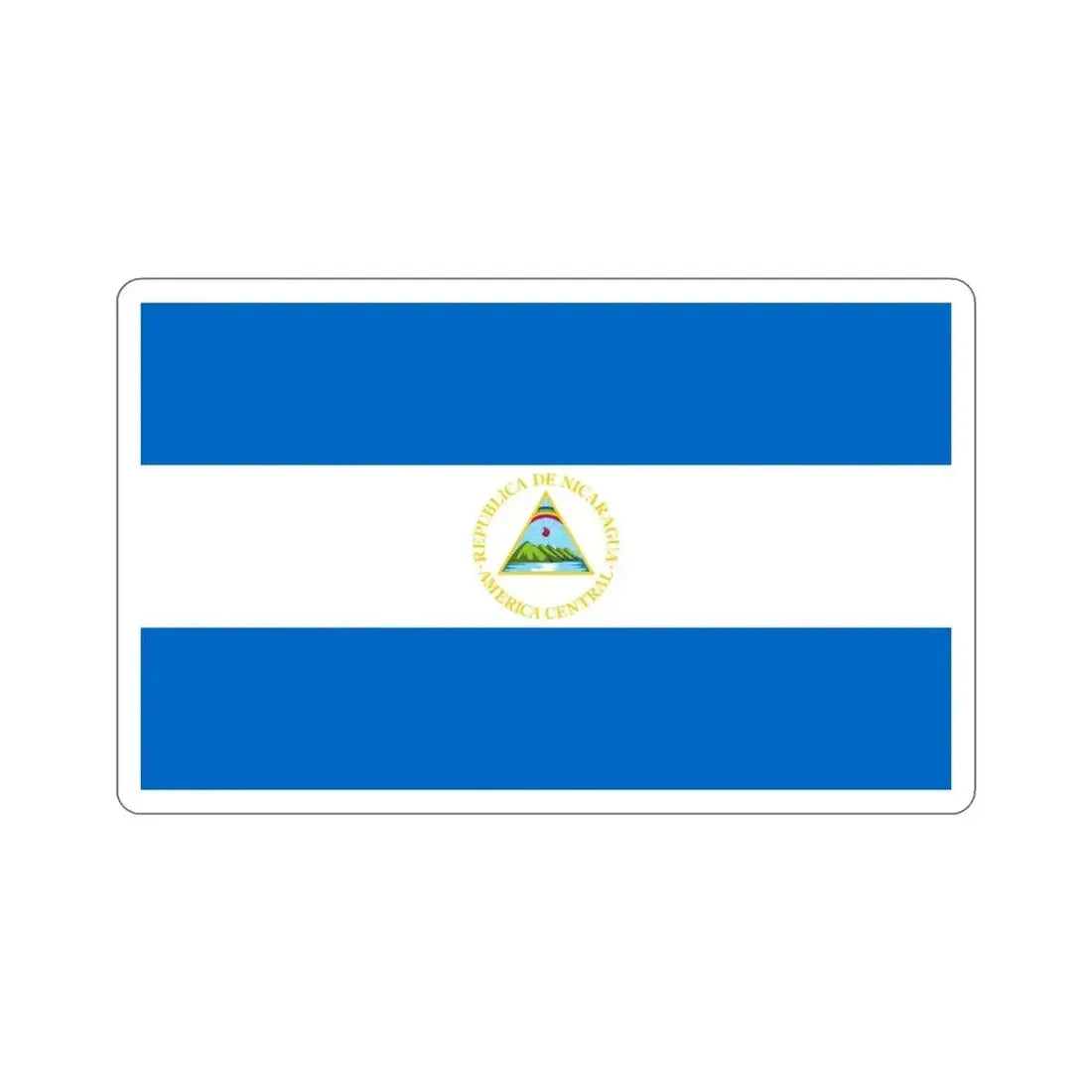 Flag of Nicaragua (1908–1971) STICKER Vinyl Die-Cut Decal 4 Inch - The Sticker Space
