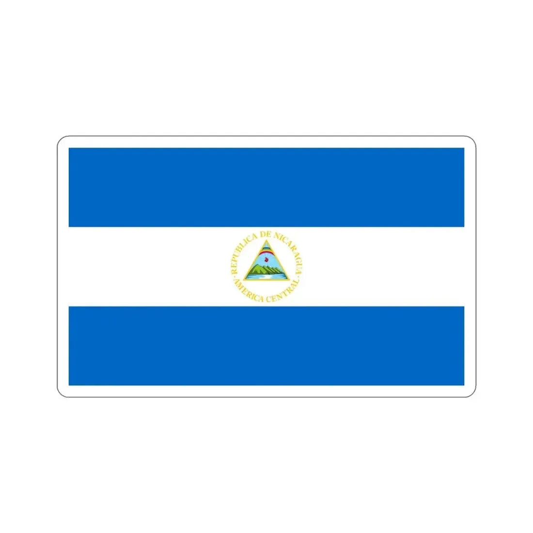 Flag of Nicaragua (1908–1971) STICKER Vinyl Die-Cut Decal 4 Inch - The Sticker Space