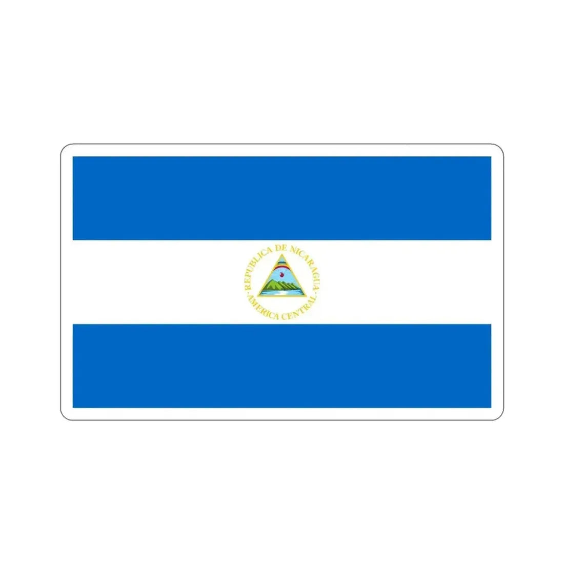 Flag of Nicaragua (1908–1971) STICKER Vinyl Die-Cut Decal 5 Inch - The Sticker Space