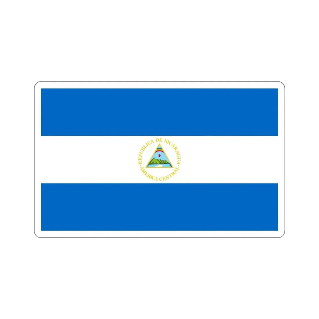 Flag of Nicaragua (1908–1971) STICKER Vinyl Die-Cut Decal 5 Inch - The Sticker Space