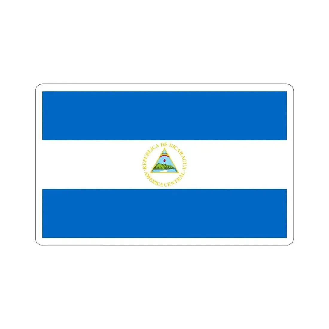 Flag of Nicaragua (1908–1971) STICKER Vinyl Die-Cut Decal 6 Inch - The Sticker Space