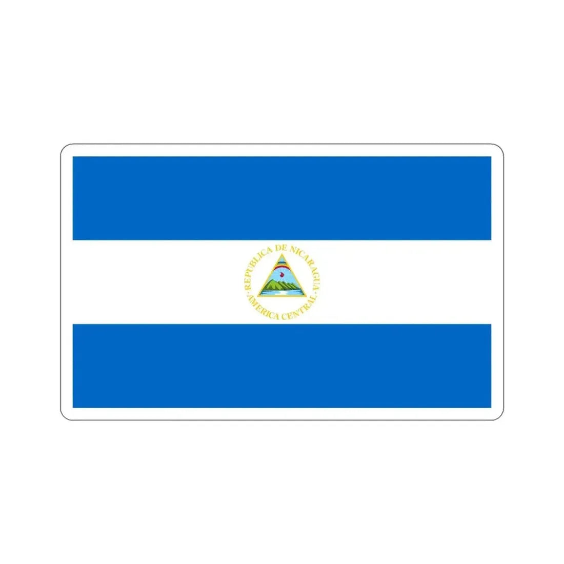 Flag of Nicaragua (1908–1971) STICKER Vinyl Die-Cut Decal 6 Inch - The Sticker Space