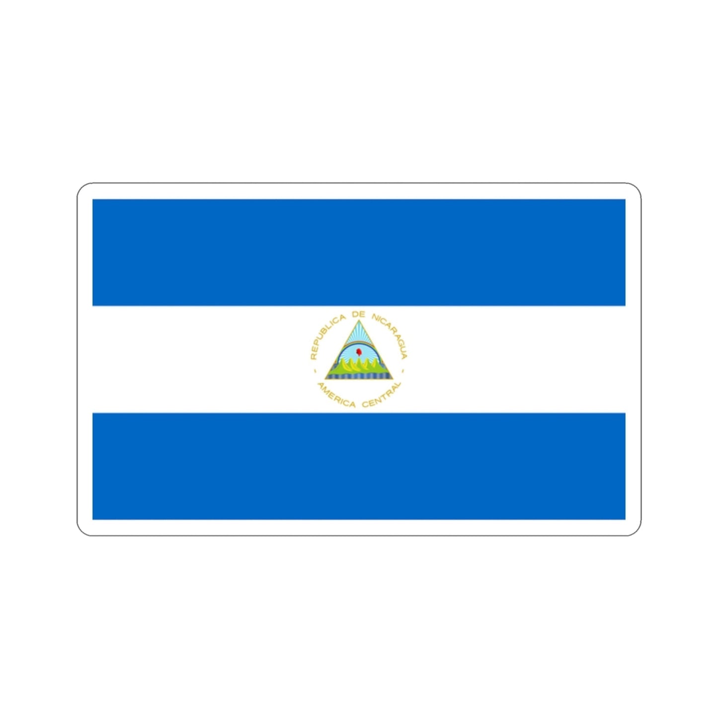 Flag of Nicaragua STICKER Vinyl Die-Cut Decal-2 Inch-The Sticker Space