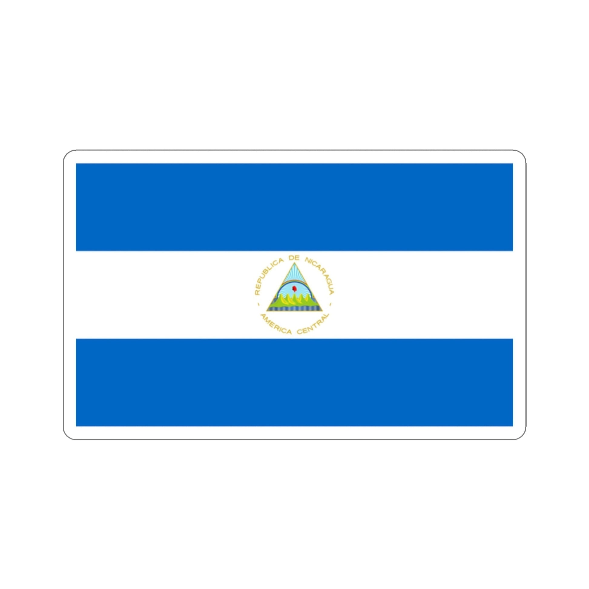 Flag of Nicaragua STICKER Vinyl Die-Cut Decal-2 Inch-The Sticker Space