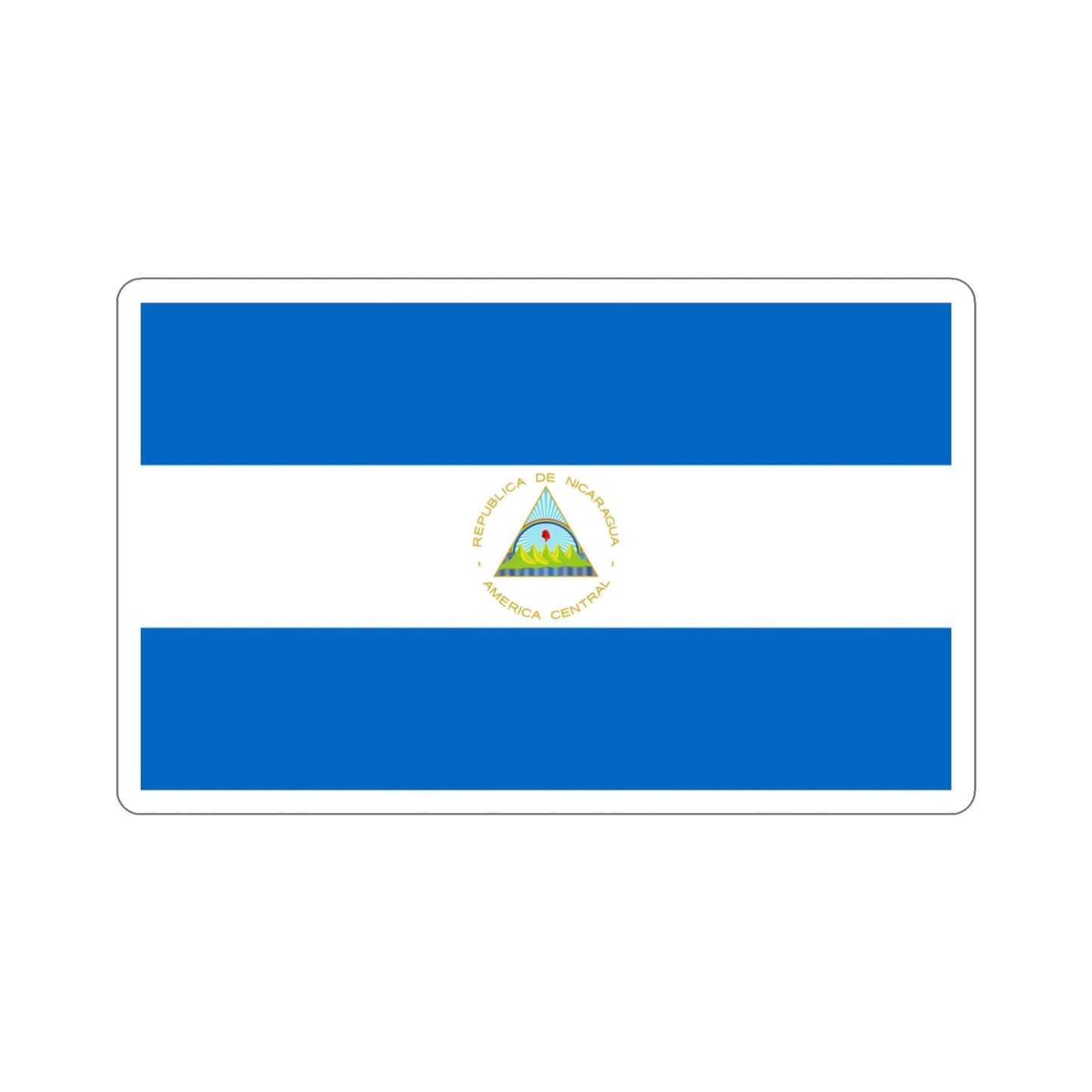 Flag of Nicaragua STICKER Vinyl Die-Cut Decal-3 Inch-The Sticker Space