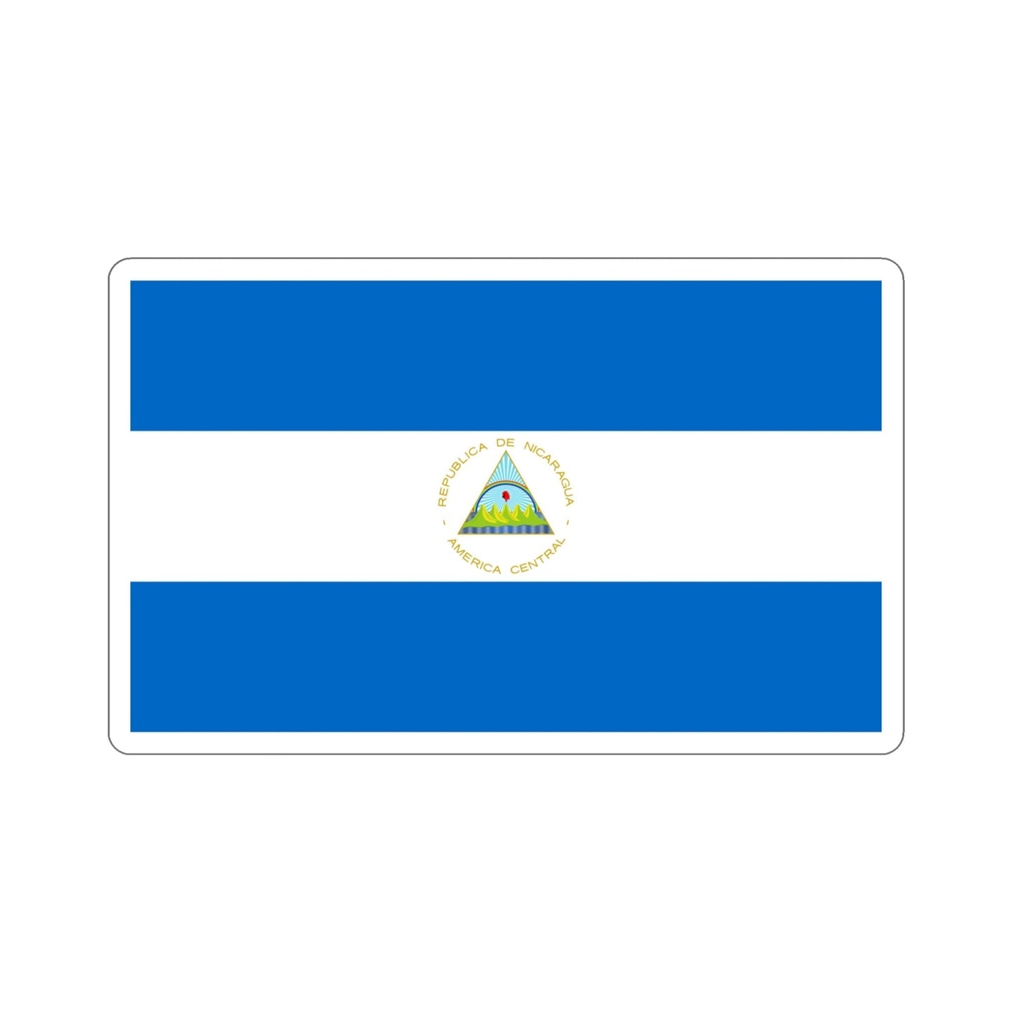 Flag of Nicaragua STICKER Vinyl Die-Cut Decal-4 Inch-The Sticker Space