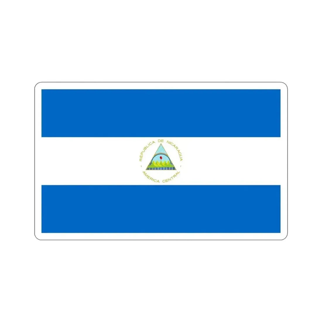 Flag of Nicaragua STICKER Vinyl Die-Cut Decal 4 Inch - The Sticker Space