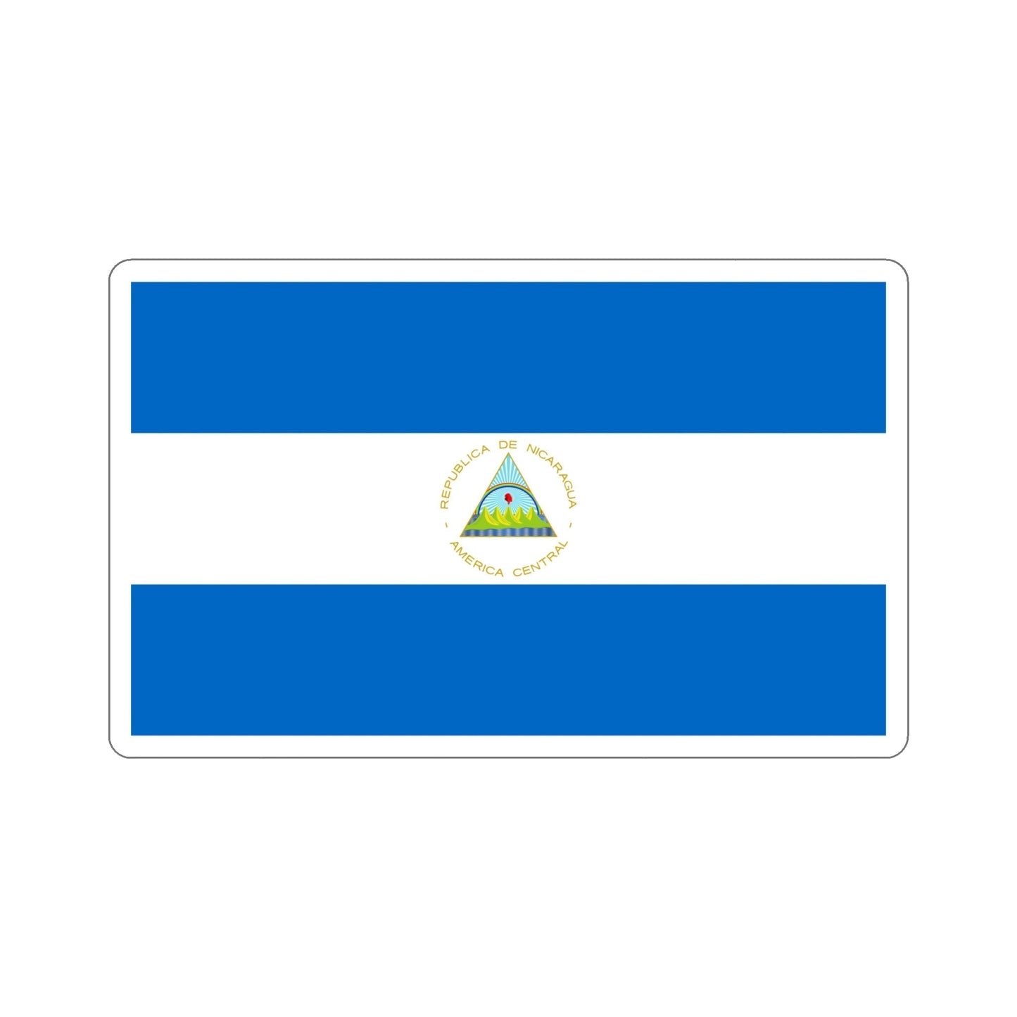 Flag of Nicaragua STICKER Vinyl Die-Cut Decal-5 Inch-The Sticker Space