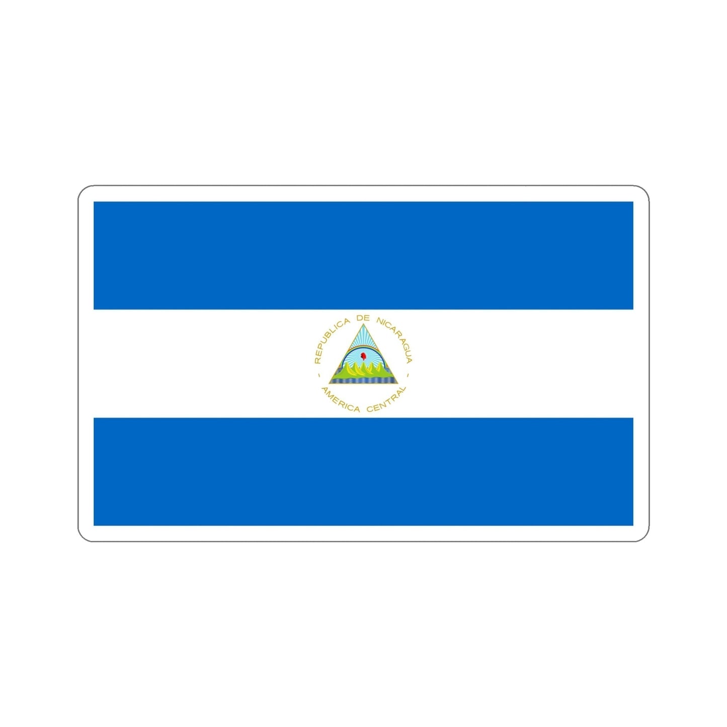 Flag of Nicaragua STICKER Vinyl Die-Cut Decal-6 Inch-The Sticker Space