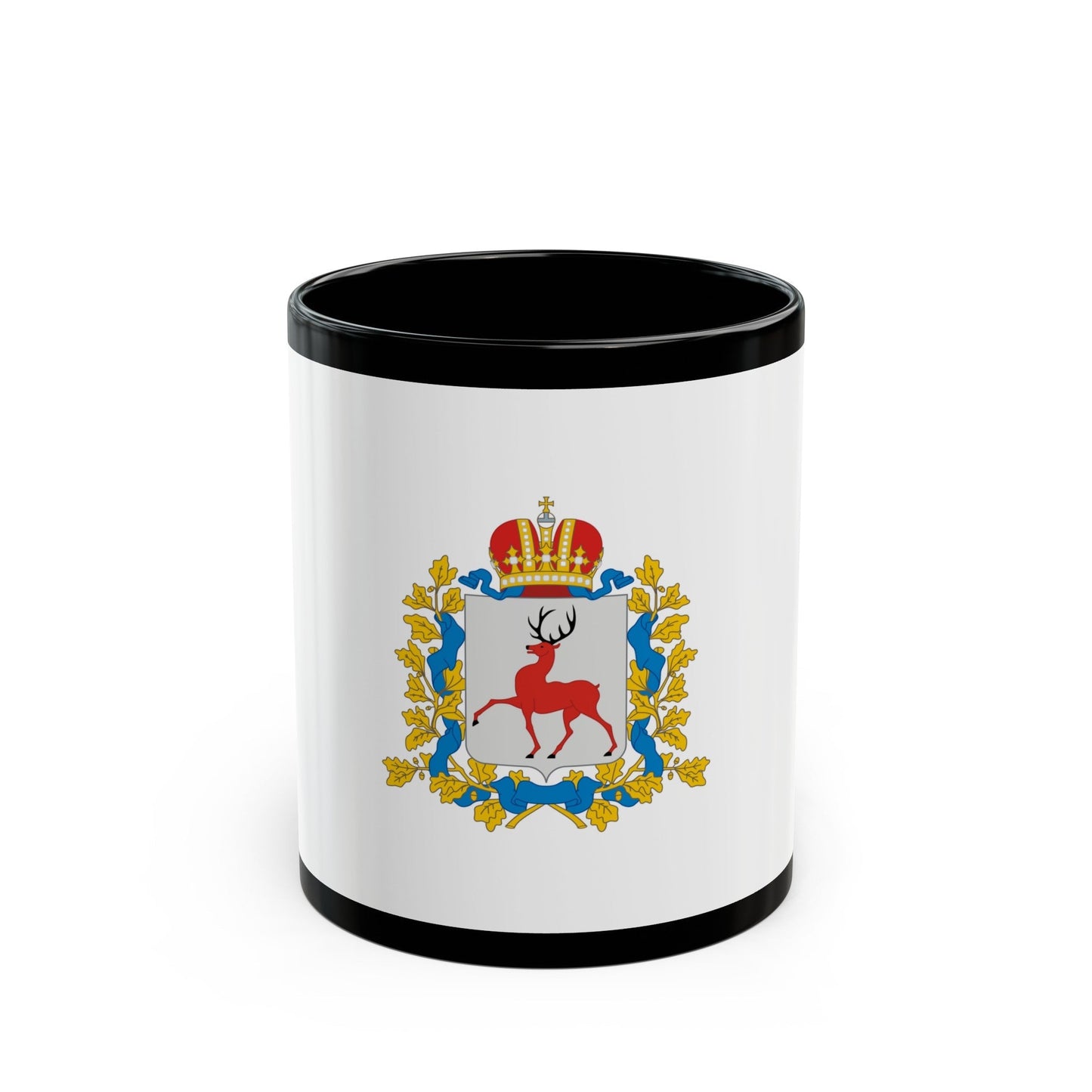 Flag of Nizhny Novgorod Oblast Russia - Black Coffee Mug-11oz-The Sticker Space