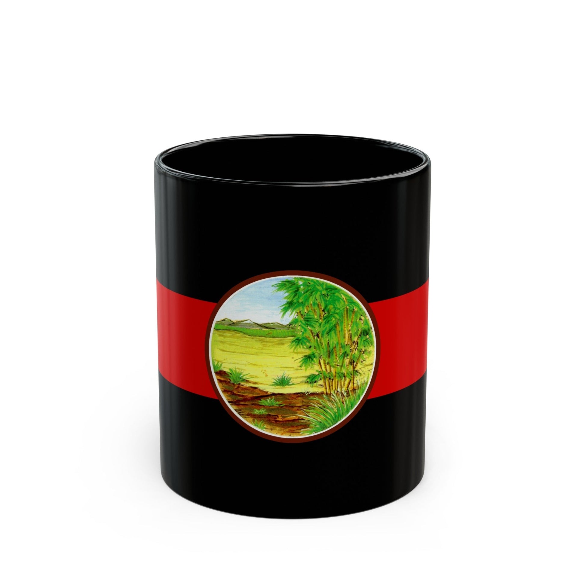 Flag of Nong Khai Province Thailand - Black Coffee Mug-11oz-The Sticker Space