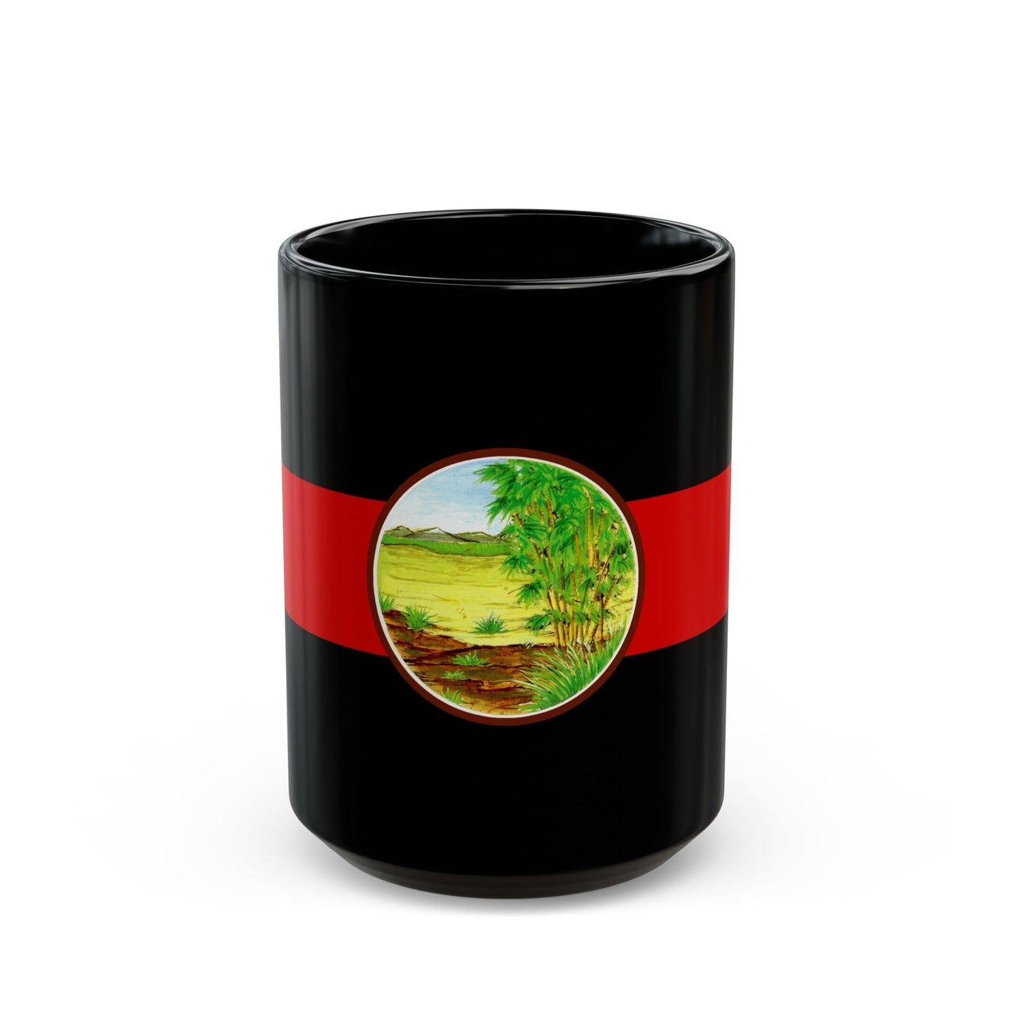 Flag of Nong Khai Province Thailand - Black Coffee Mug-15oz-The Sticker Space