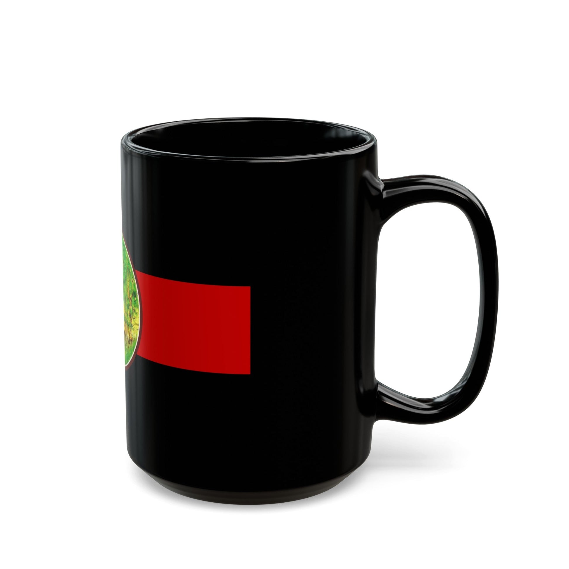 Flag of Nong Khai Province Thailand - Black Coffee Mug-The Sticker Space