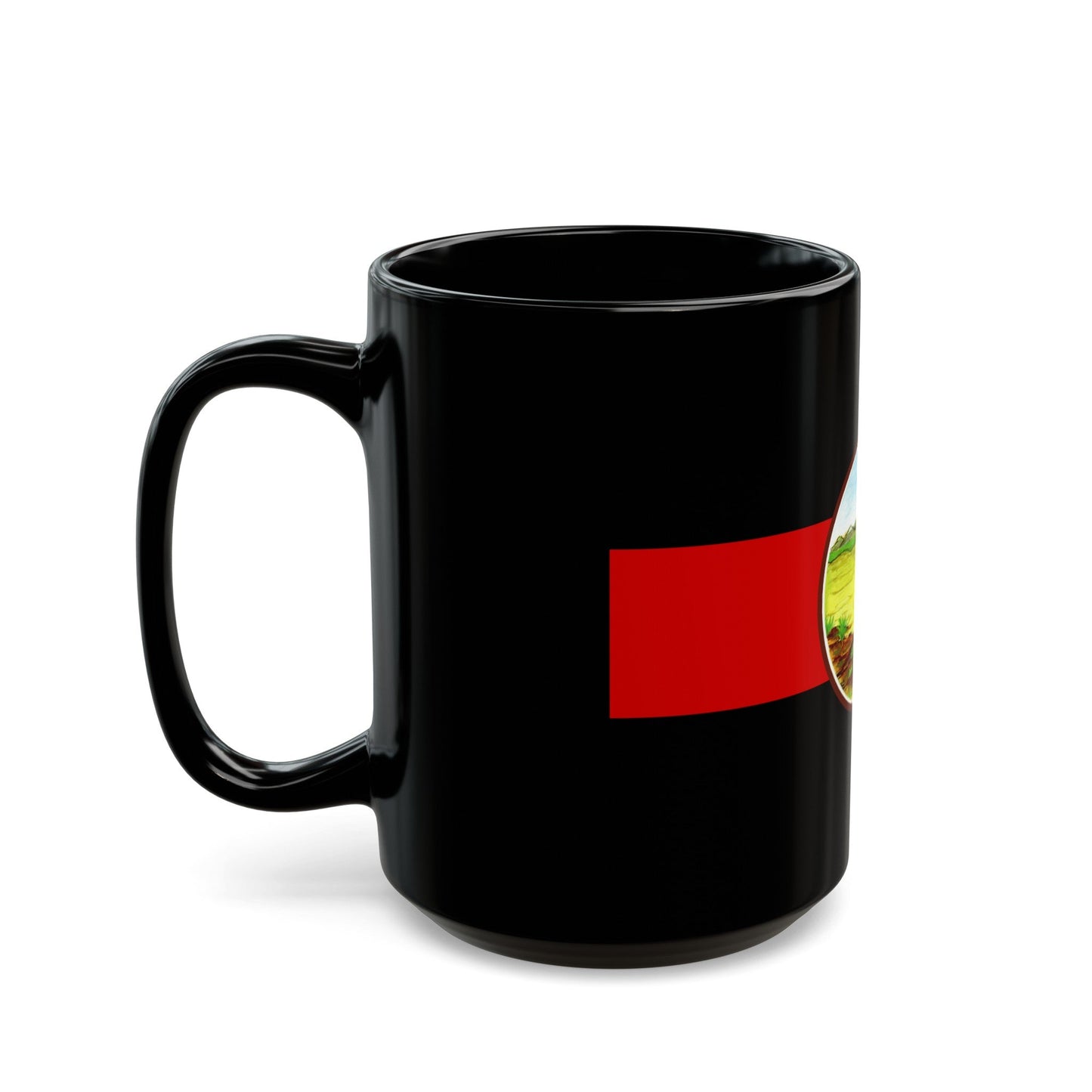 Flag of Nong Khai Province Thailand - Black Coffee Mug-The Sticker Space