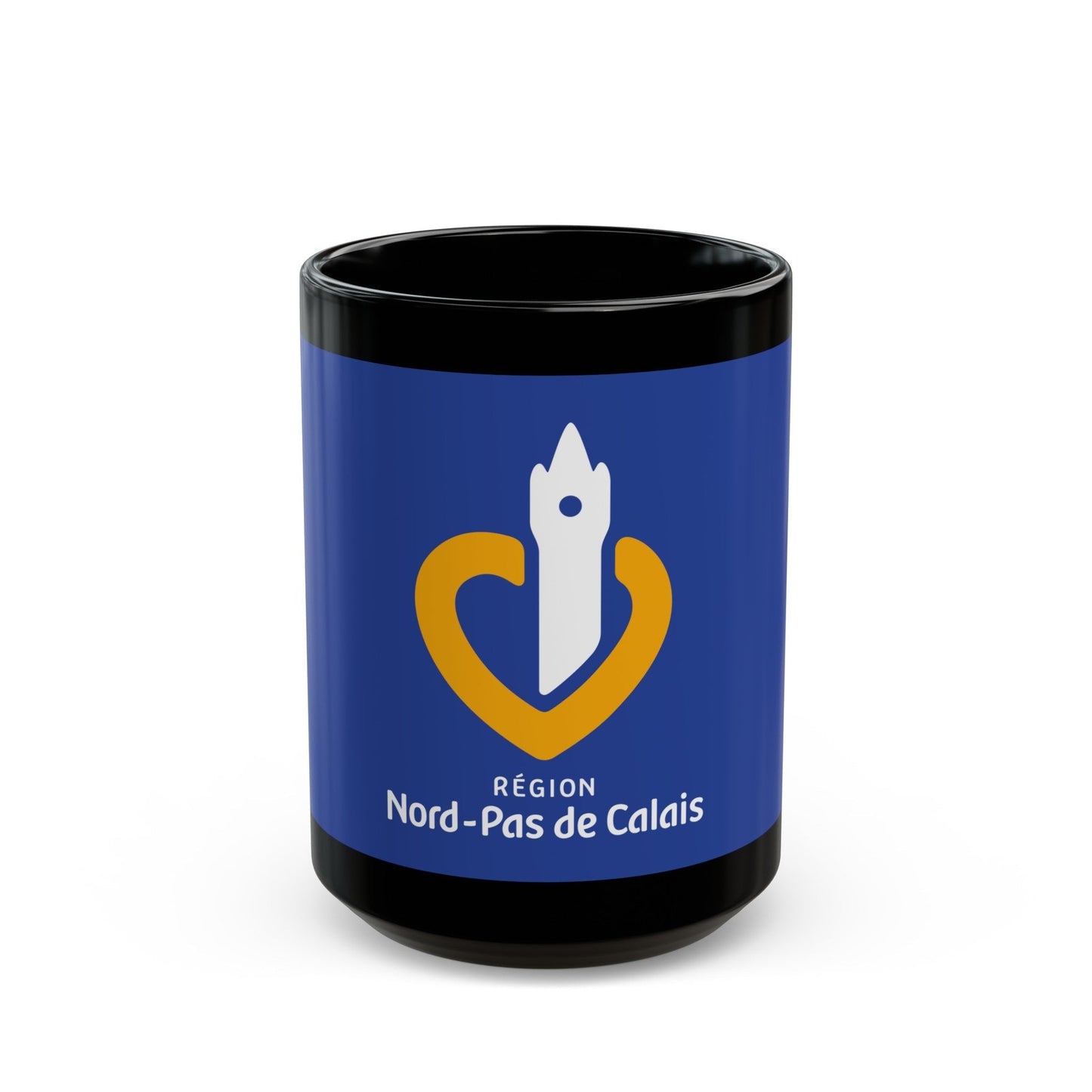 Flag of Nord Pas de Calais France 2 - Black Coffee Mug-15oz-The Sticker Space