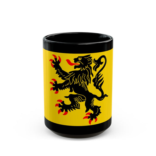 Flag of Nord Pas de Calais France - Black Coffee Mug-15oz-The Sticker Space