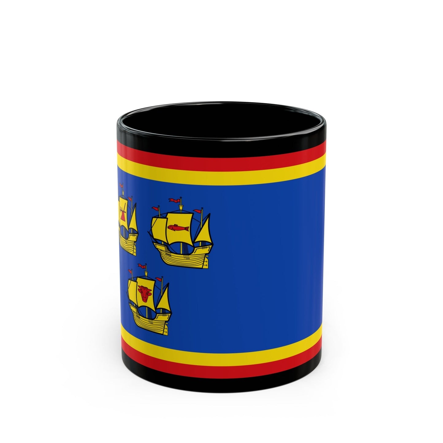 Flag of Nordfriesland Germany - Black Coffee Mug-11oz-The Sticker Space