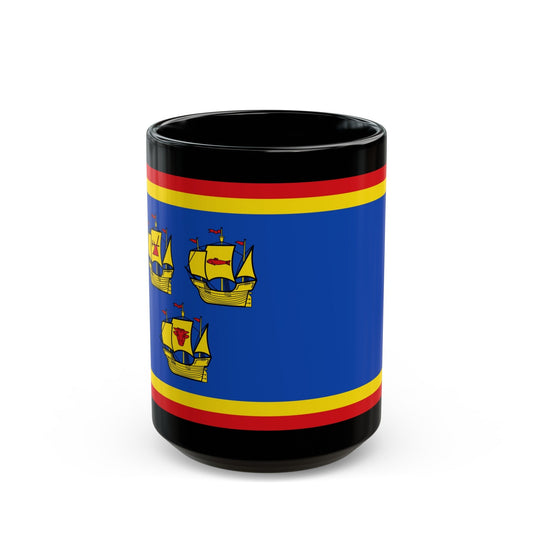 Flag of Nordfriesland Germany - Black Coffee Mug-15oz-The Sticker Space