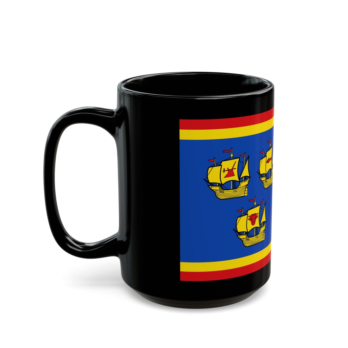 Flag of Nordfriesland Germany - Black Coffee Mug-The Sticker Space