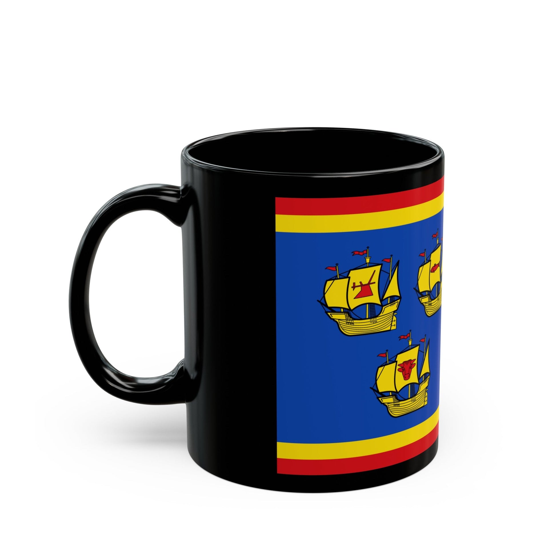 Flag of Nordfriesland Germany - Black Coffee Mug-The Sticker Space