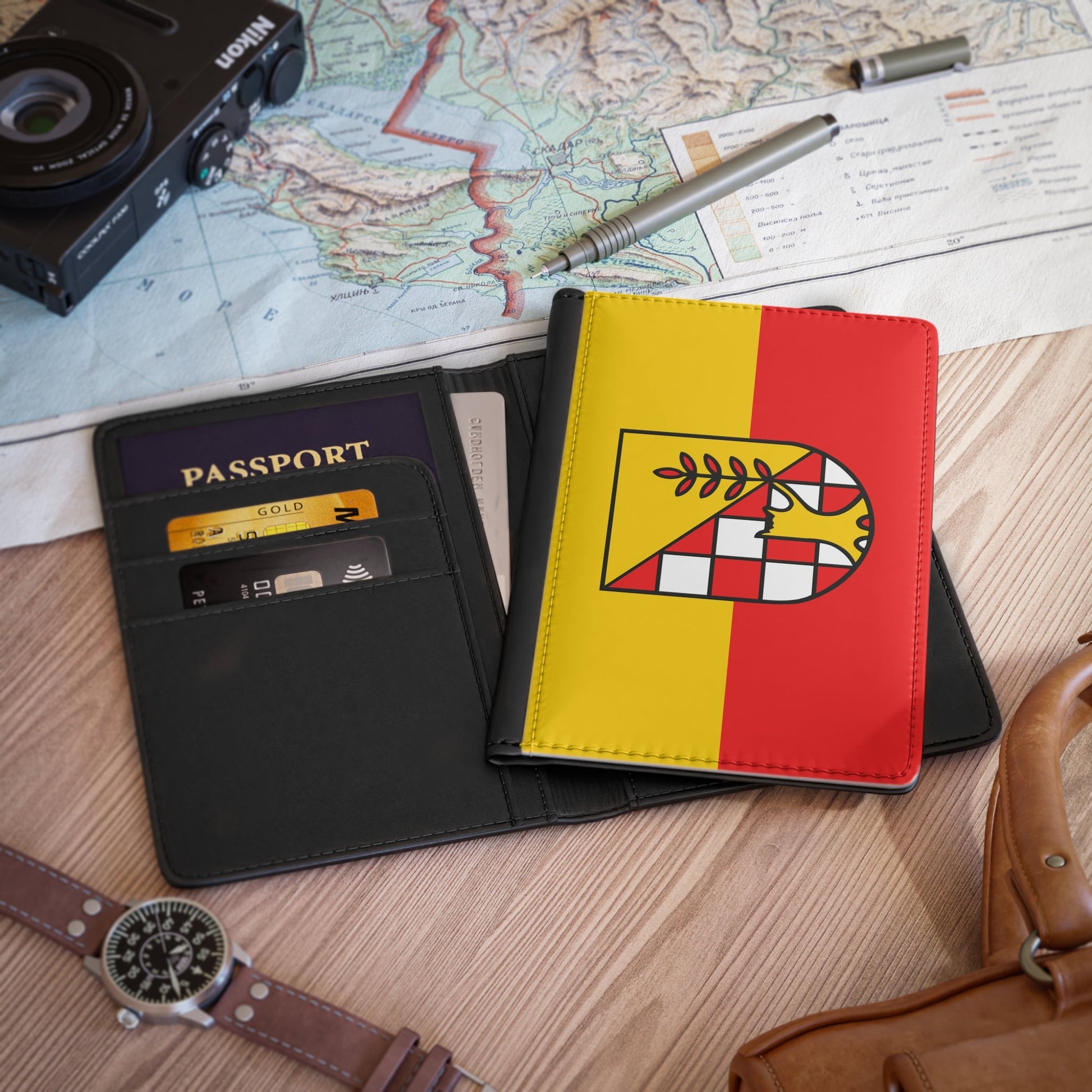 Flag of Nordhausen Germany - Passport Holder-3.9" x 5.8"-The Sticker Space