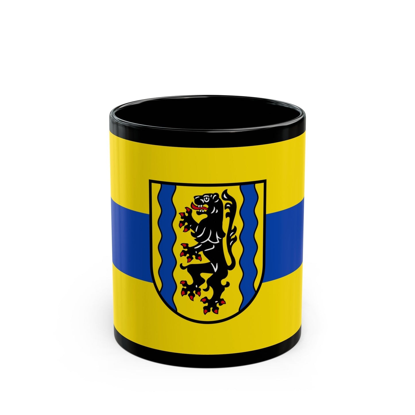 Flag of Nordsachsen Germany - Black Coffee Mug-11oz-The Sticker Space