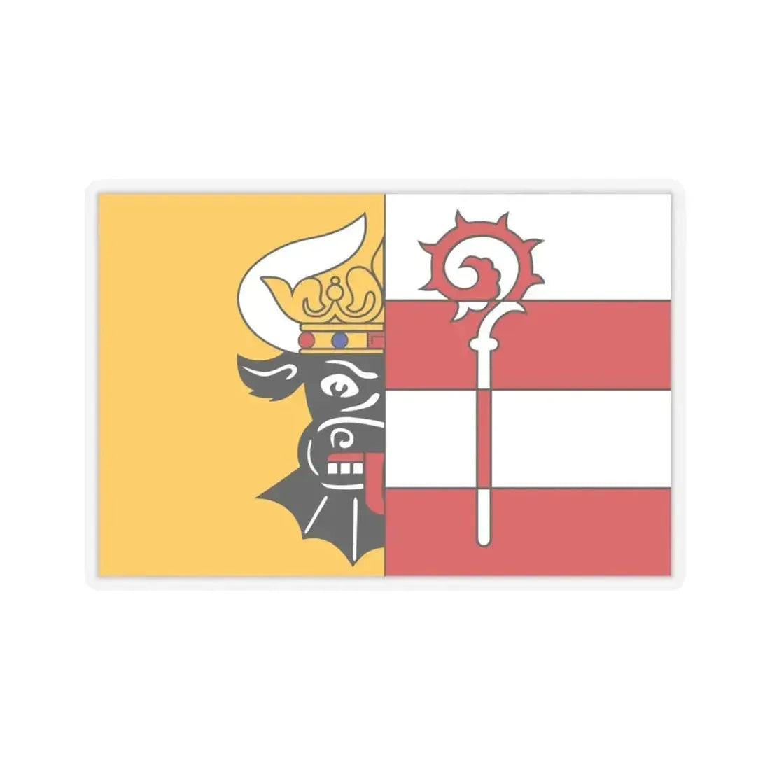 Flag of Nordwestmecklenburg Germany - STICKER Vinyl Kiss-Cut Decal 4 Inch Transparent - The Sticker Space
