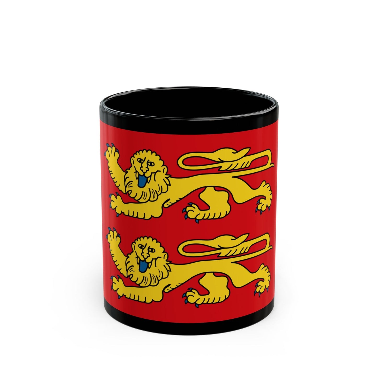 Flag of Normandy France 2 - Black Coffee Mug-11oz-The Sticker Space