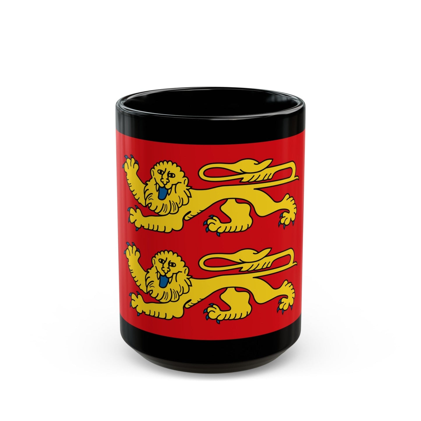 Flag of Normandy France 2 - Black Coffee Mug-15oz-The Sticker Space