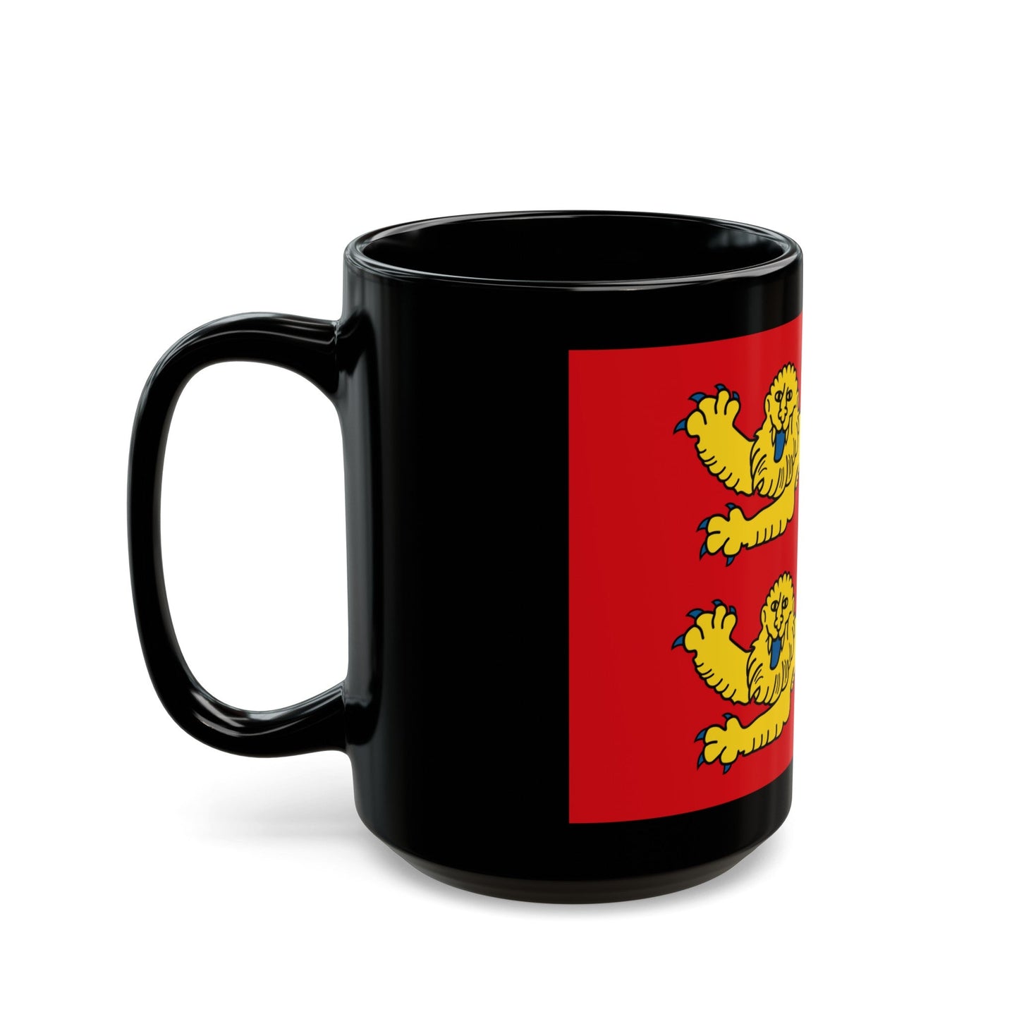 Flag of Normandy France 2 - Black Coffee Mug-The Sticker Space