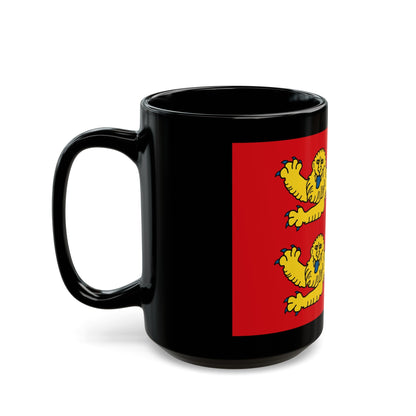 Flag of Normandy France 2 - Black Coffee Mug-The Sticker Space