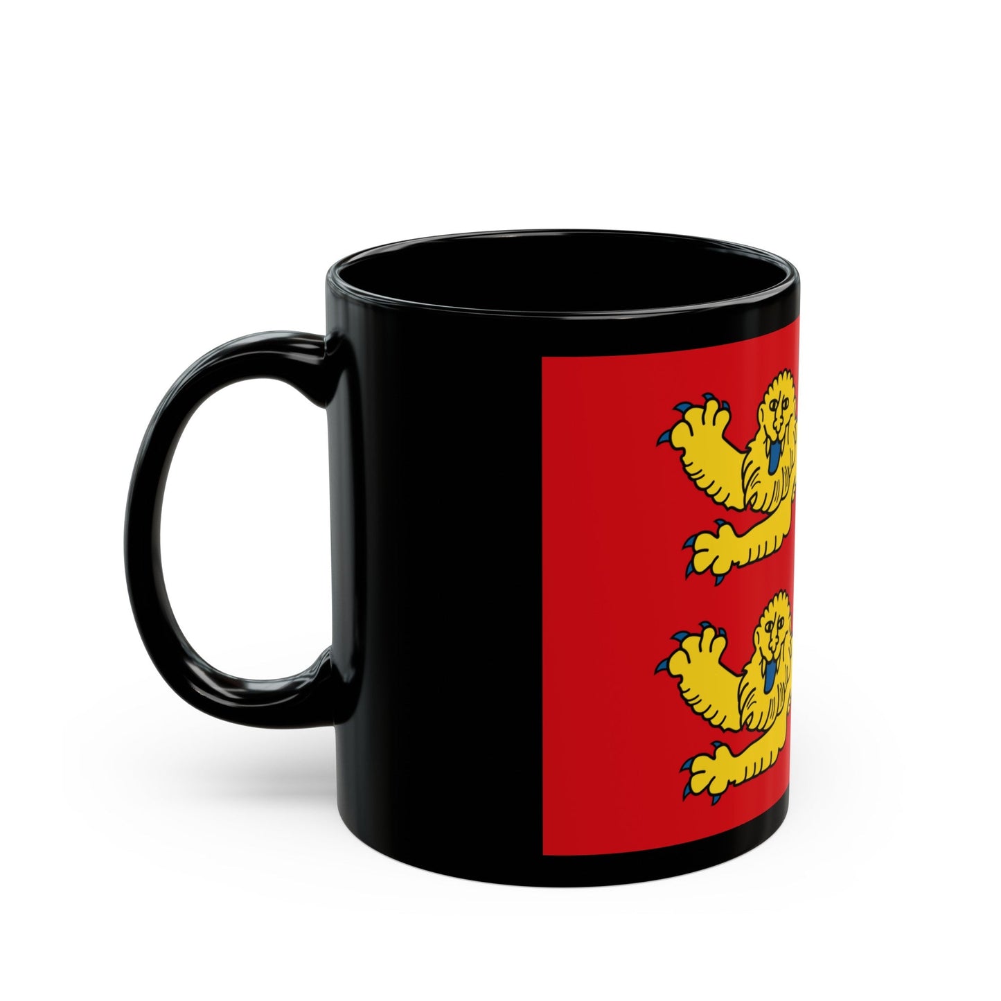 Flag of Normandy France 2 - Black Coffee Mug-The Sticker Space