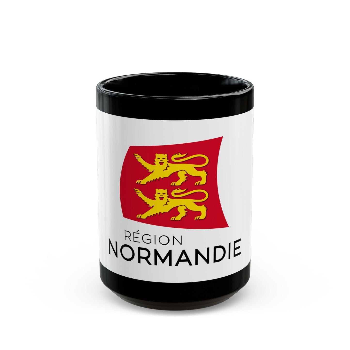 Flag of Normandy France - Black Coffee Mug-15oz-The Sticker Space