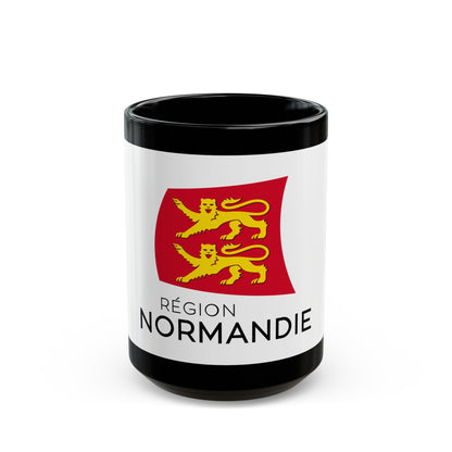 Flag of Normandy France - Black Coffee Mug-15oz-The Sticker Space