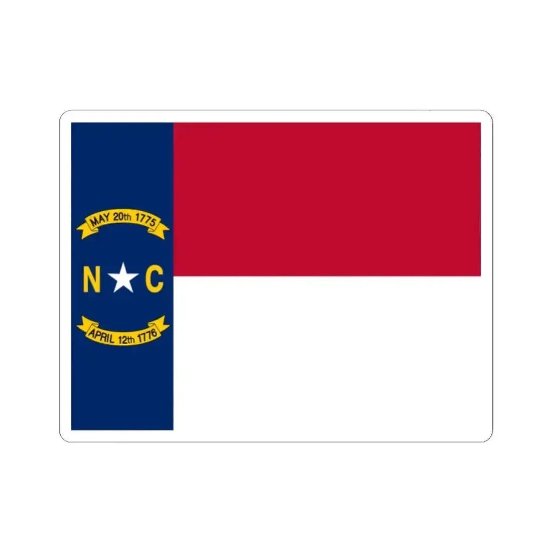 Flag of North Carolina 1885-1991 (United States) STICKER Vinyl Kiss-Cut Decal 2 Inch White - The Sticker Space