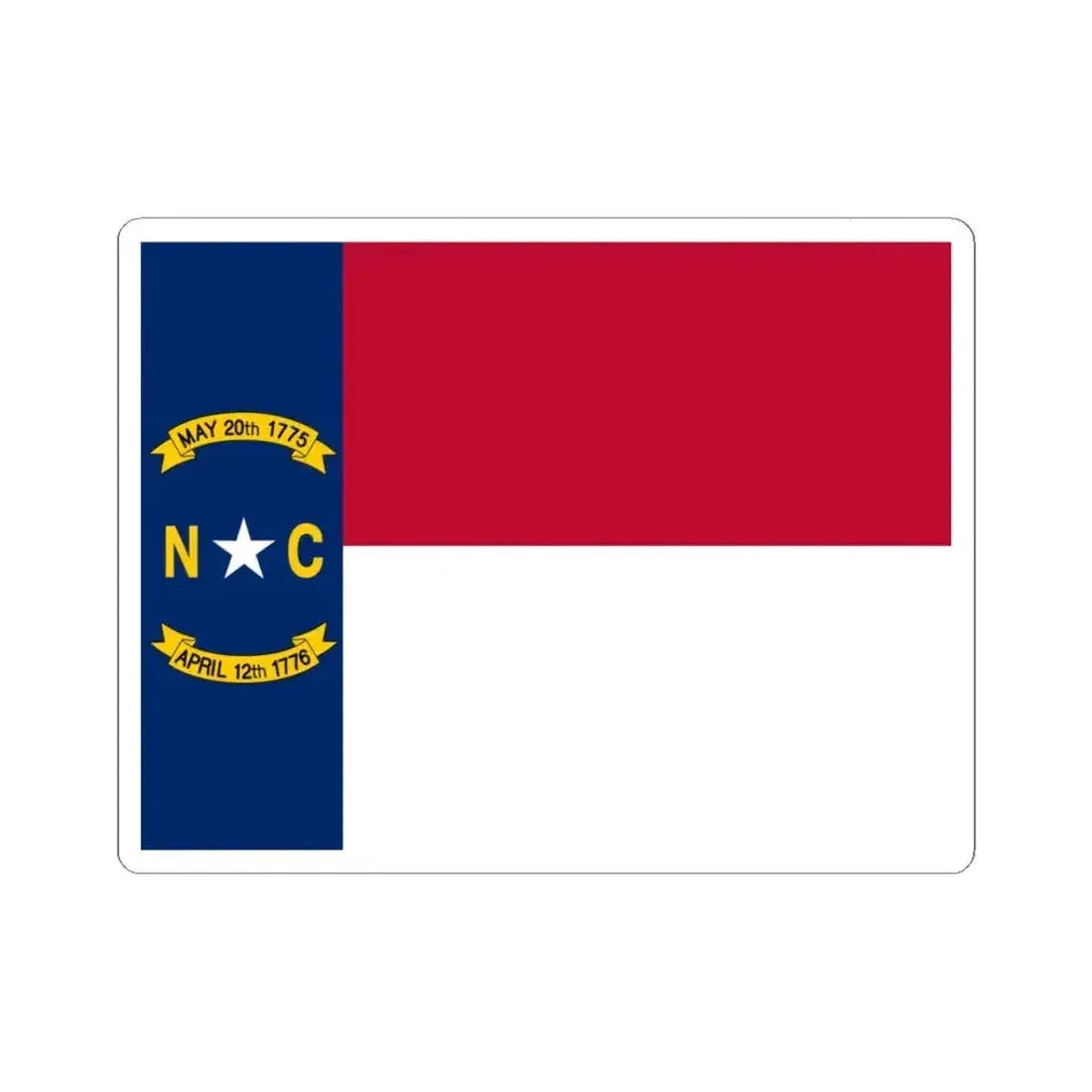 Flag of North Carolina 1885-1991 (United States) STICKER Vinyl Kiss-Cut Decal 3 Inch White - The Sticker Space