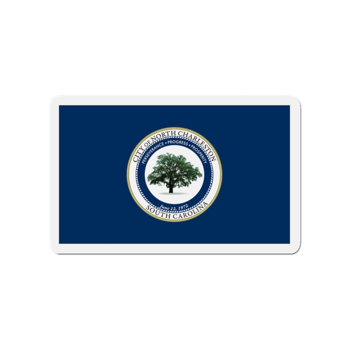 Flag of North Charleston South Carolina - Die-Cut Magnet-3" x 3"-The Sticker Space