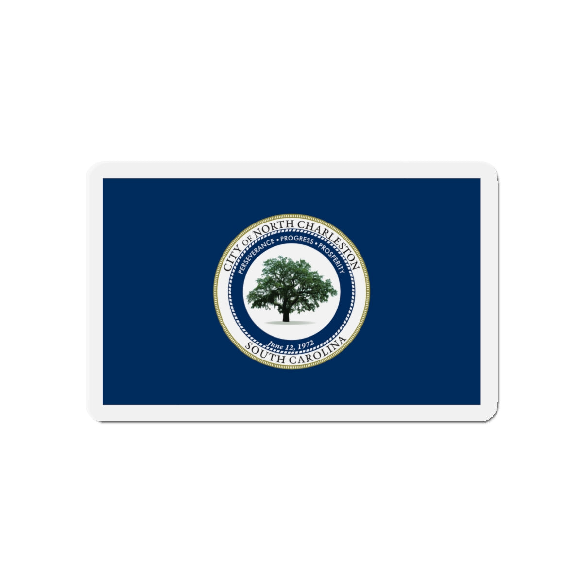 Flag of North Charleston South Carolina - Die-Cut Magnet-4" x 4"-The Sticker Space