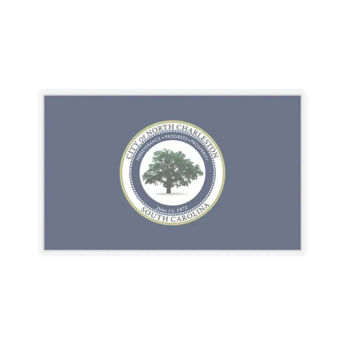 Flag of North Charleston, South Carolina - STICKER Vinyl Kiss-Cut Decal 2 Inch Transparent - The Sticker Space