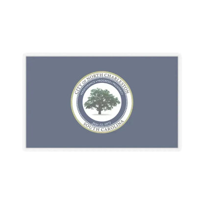 Flag of North Charleston, South Carolina - STICKER Vinyl Kiss-Cut Decal 2 Inch Transparent - The Sticker Space