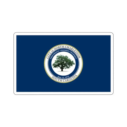 Flag of North Charleston, South Carolina - STICKER Vinyl Kiss-Cut Decal 2 Inch White - The Sticker Space